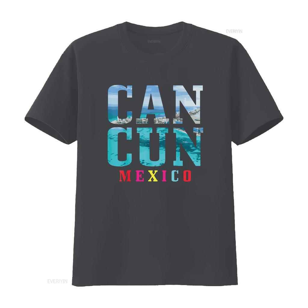 Womens Cancun Mexico Beach Summer Vacation Souvenir T Shirt vintage Washed Stretched graphic Soft Slightly Unisex Breathable