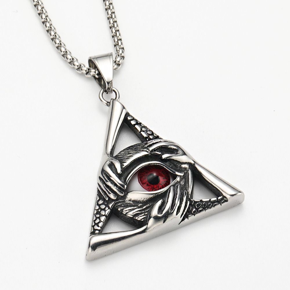 Delicate Devil's Eye Necklace Triangle Women Pendant Necklace Valentine's Day Gift
