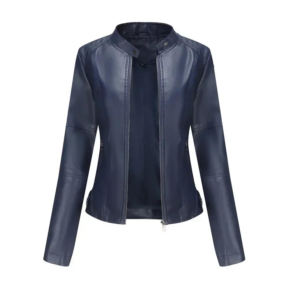Faux Leather Jacket Women Spring Autumn Women's Moto Biker Jacket Red Black Coat Outerwear