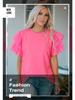 European and American Summer Gauze Ruffle Sleeve Women's Cropped T-Shirt