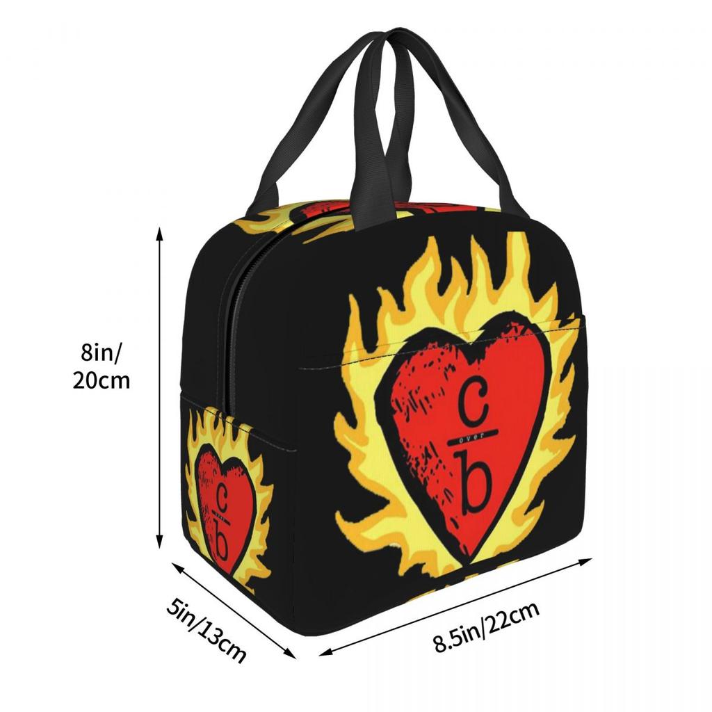 Clothes Over Bros Heart Logo Insulated Lunch Bag for Women Office Cooler Thermal Food Box Tote Leakproof Lunch Boxes Container