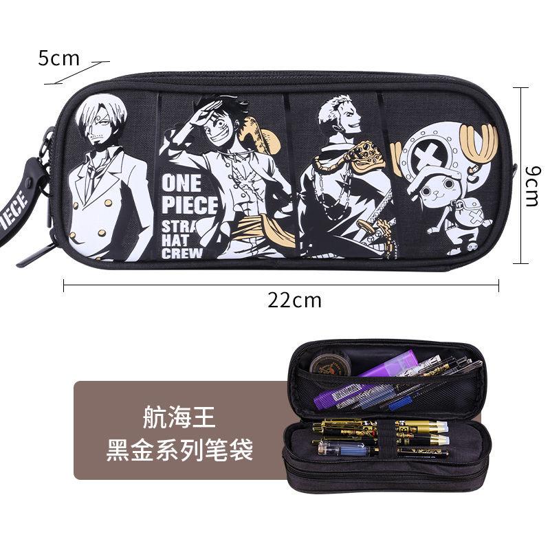 

one piece luffy pencil case designed for boys double layer big capacity student pencil case cartoon anime birth date present designed for children