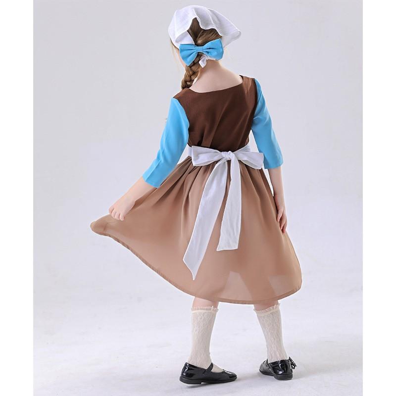 Halloween Costume Dress Girls Cosplay Fairy Tale Maid Princess Outfit Stage Performance