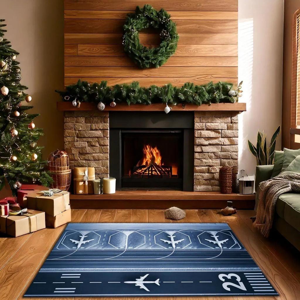 Airport Runway Large Carpet Rug for Home Living Room Bedroom Sofa Doormat Decor Kids Play Area Rug Carpet Non-slip Floor Mat