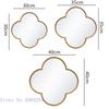 Glass Mirror Golden Border Geometric Plum Flower Pattern Background Wall Hanging Art Mirror Wall Decoration Home Decoration