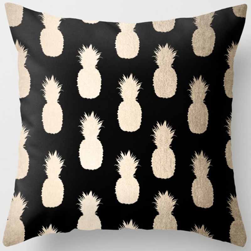 Black and Yellow Square Pillowcase, Home Decoration, Car Sofa Cushion Cover 45cm*45cm