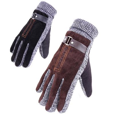 Schweinsleder Handschuhe Winter verdicken Fleece warme Herren Lederhandschuhe für Männer Fäustlinge lange Handschuhe
