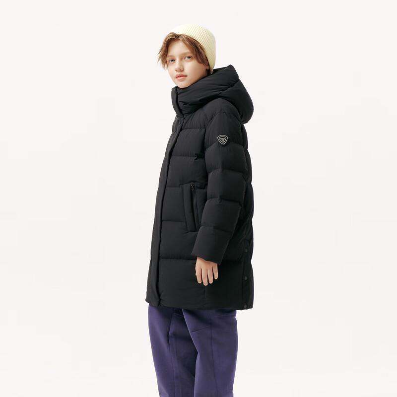 Tanboer Unisex Kids' Mid-Length Hooded Goose Down Winter Jacket 5550706A