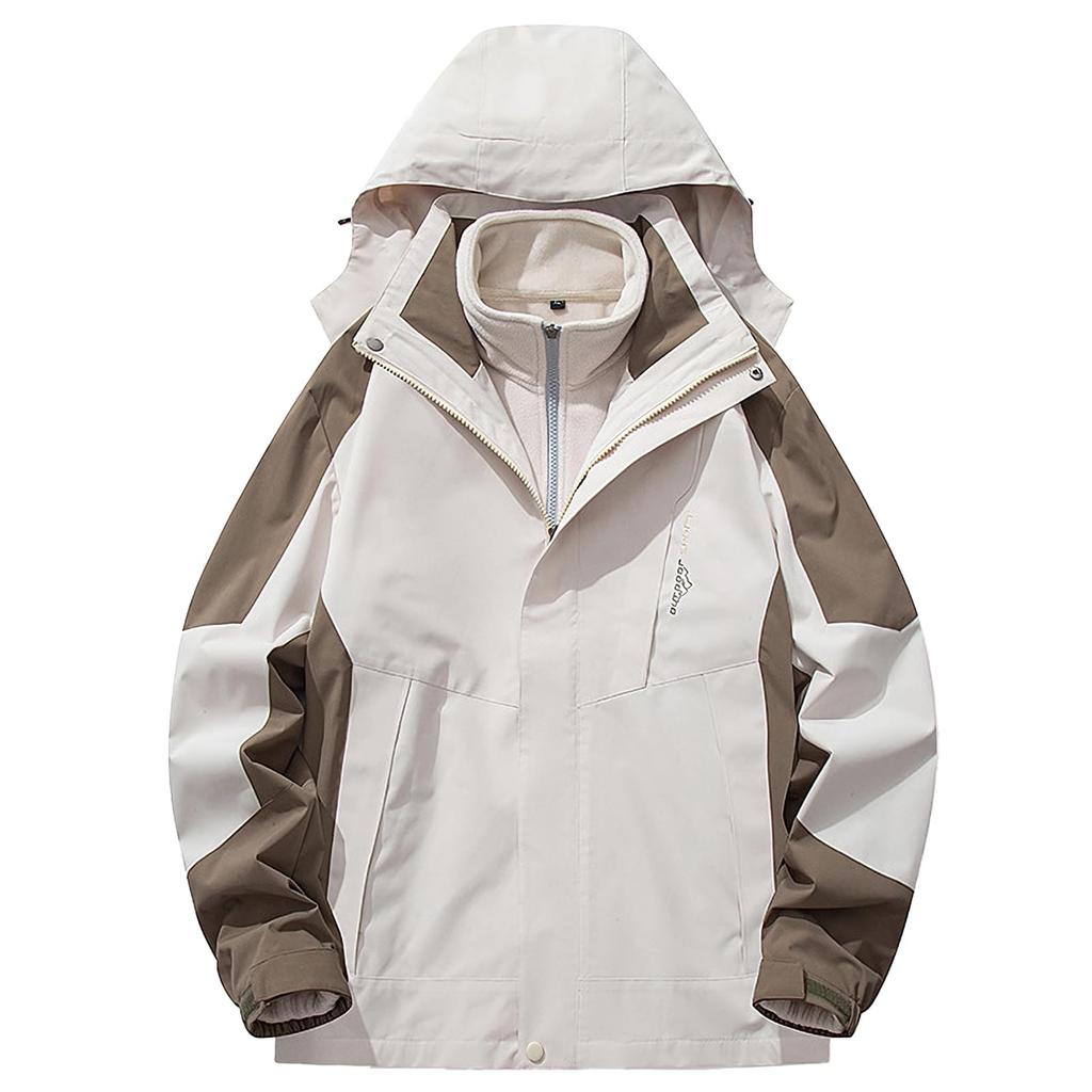 Fleece Jacket 3in1 Water Repellent Mountain Parka Climbing Clothes 3WAY Windbreaker Windproof Mountain Jacket Cold Protection Outerwear Fishing Spring