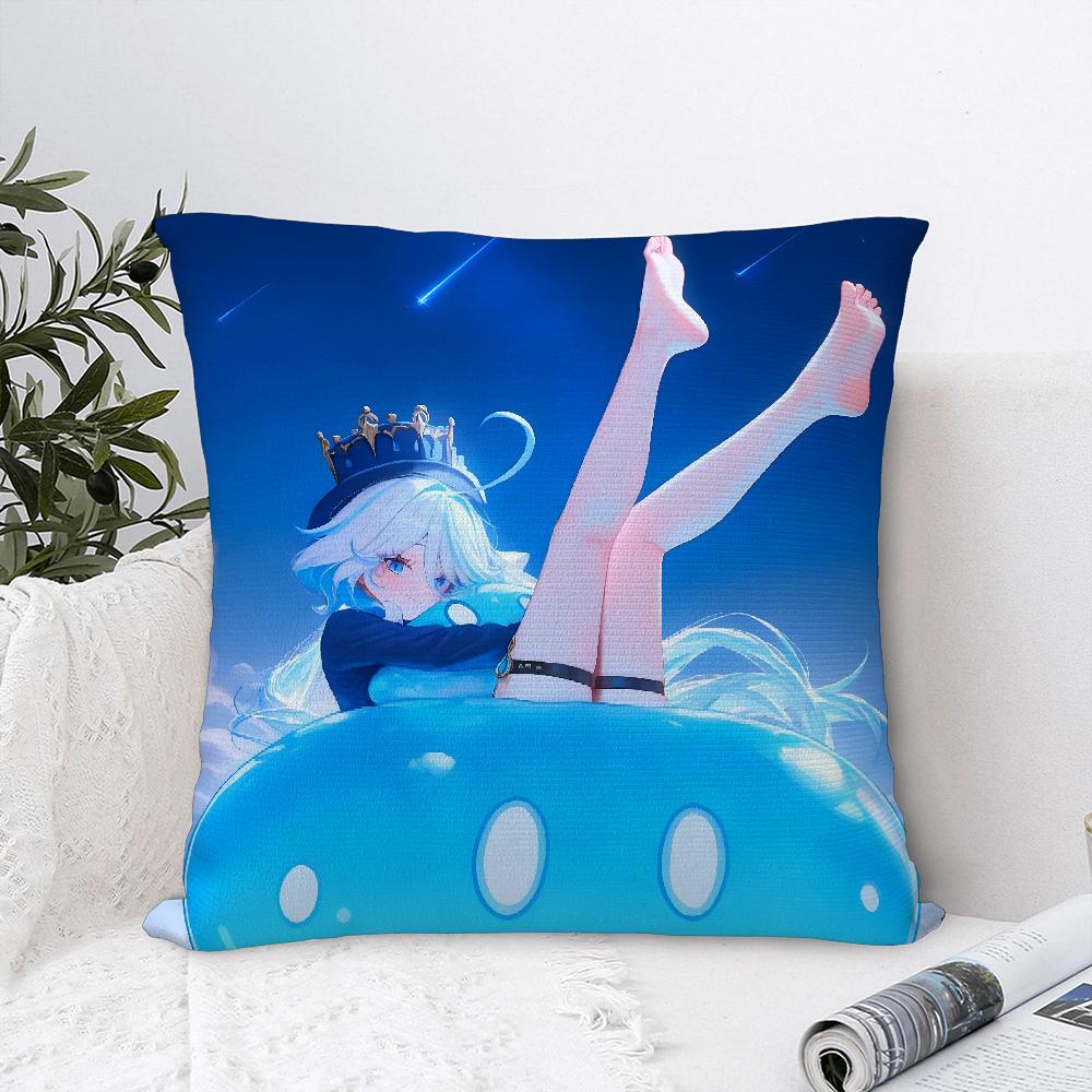 Genshin lmpact Furina Foutiane Povlak na polštář Obývací pokoj Oboustranný tisk Čtvercový polštář Potah na polštářek Dekorace Povlak na polštář
