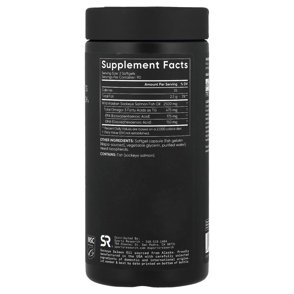 Alaska Omega 3 Salmon Oil, Wild Mussel, 180 Softgels
