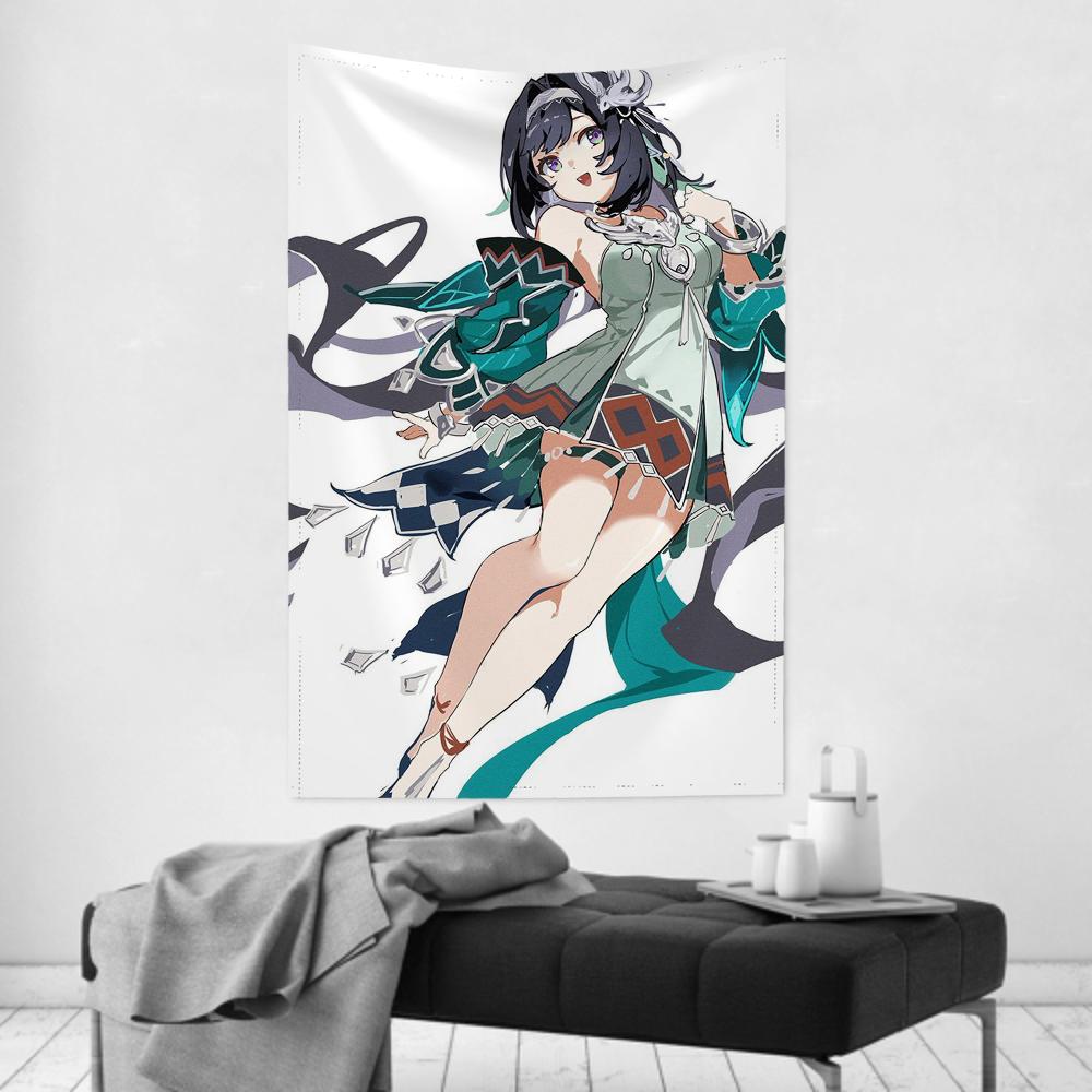 Lan Yan Genshin Impact Tapestry Room Decor Wall Cloth Party Hanging Background Room Decor Baby Room