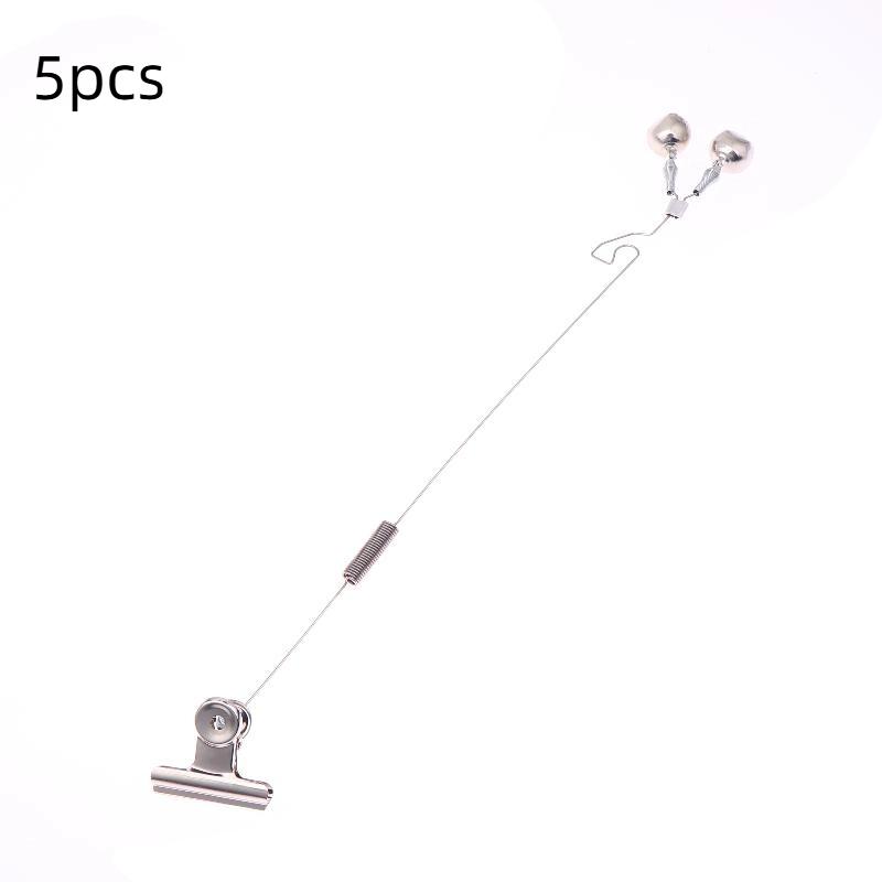 1/5Pcstwin Bells Ring Fishing Bell Bite Alarms Adjustable Anti-Corrosion Fishing Twin Bells Ring Stainless Steel Bite Bait Alarm 5pcs