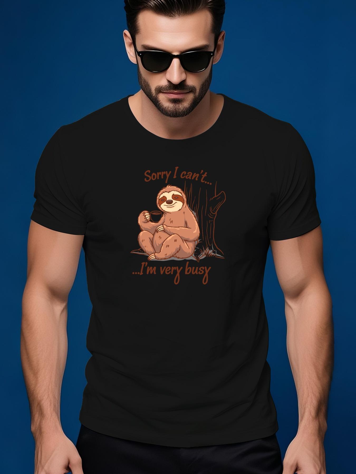 Summer Tshirt with Cute Sloth Graphic XXXXL