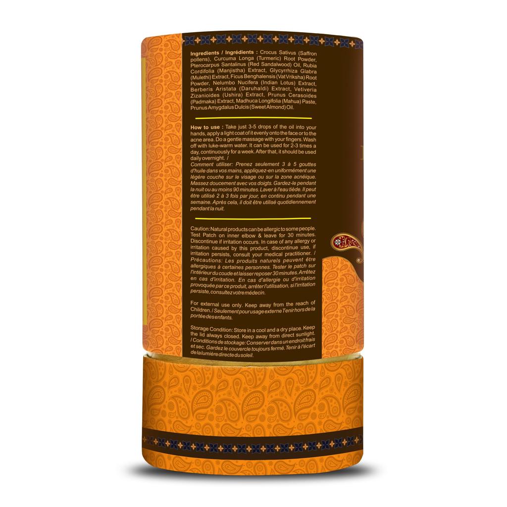 Das Indie Earth Kumkumadi Tailam 30 ml | Ein Ayurvedisches Schönheits-Gesichtsöl | Wundervolles Schönheits-Nachtserum für eine hellere, strahlende & jünger aussehende Haut