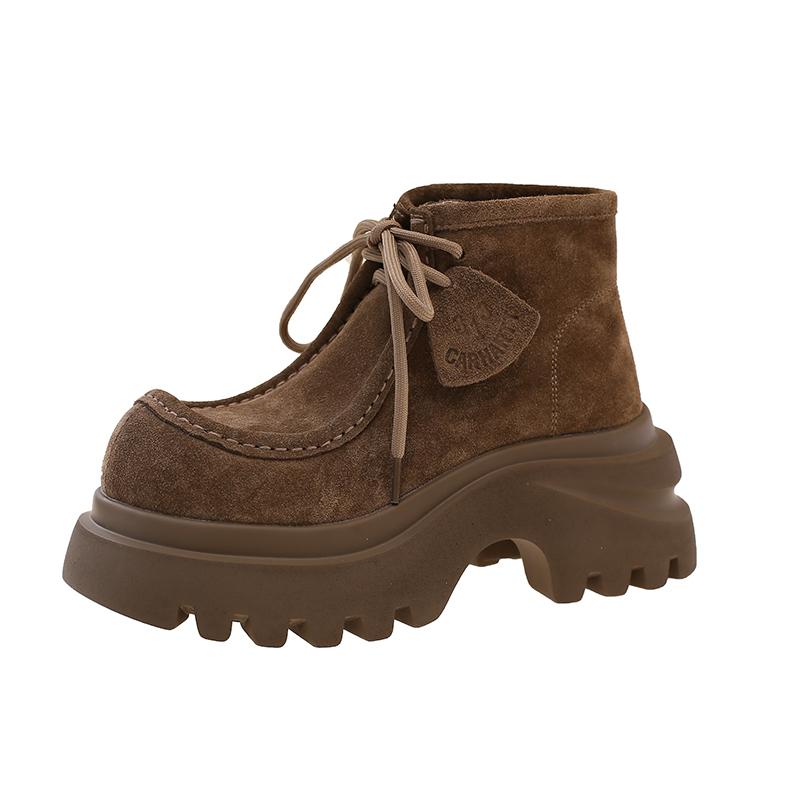 Fashion Ankle Boots for Women High Heels Lace Up Fashion Shoes Platform Casual Sport Boots 2025 Winter New Designer Chelsea Boots
