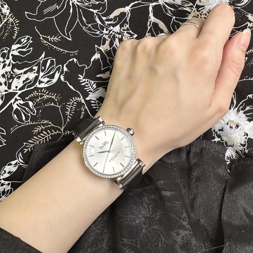 Coach Women's Black Leather Watch with Leather Strap 14503868