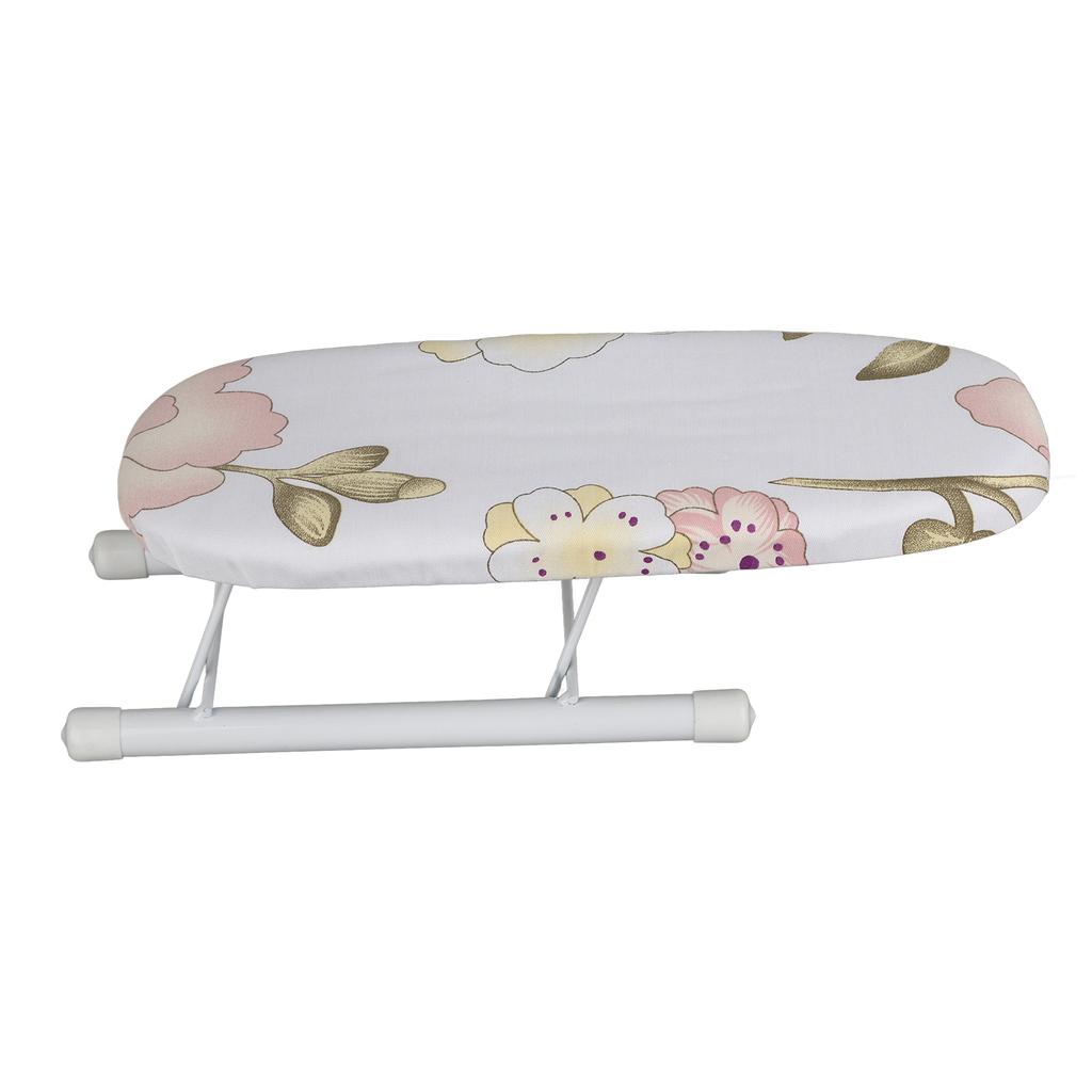Foldable Space Saving Mini Ironing Board Home Travel Sleeve Cuffs Collars Handling Table(Peony)