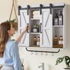 Bathroom Wall Cabinet, 2 Doors and Adjustable Shelf, Over the Toilet Storage Medicine Cabinet Wall Mounted, Hanging Organizer with Open