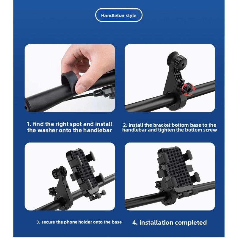 Electric Vehicle Mobile Phone Holder Mountain Self-driving Bicycle Gravity Shock Absorption Navigation Bracket Takeaway Cycling Car Mobile