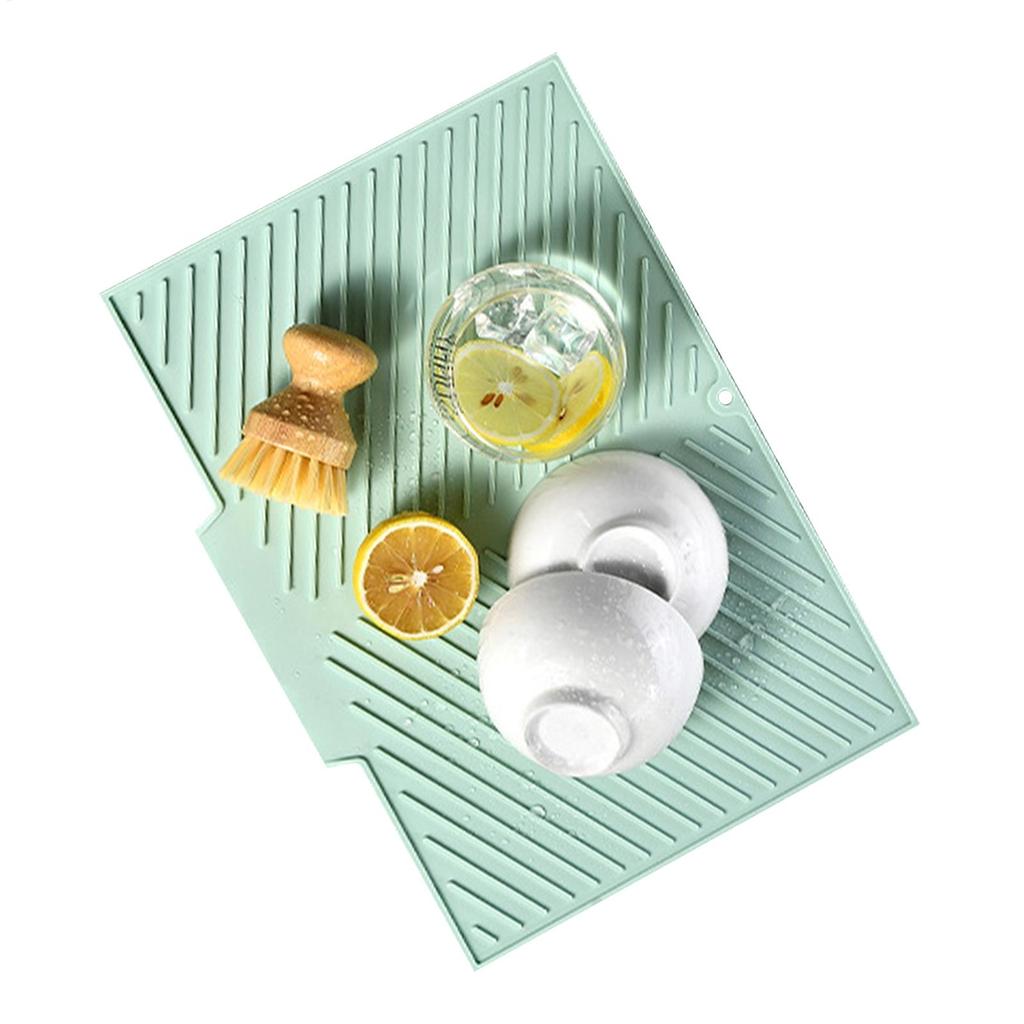 Silicone Dish Drying MatCollapsible Trifold Large Silicone Drying Mat Silicone Mats for Kitchen Counter Dish Drying Mat