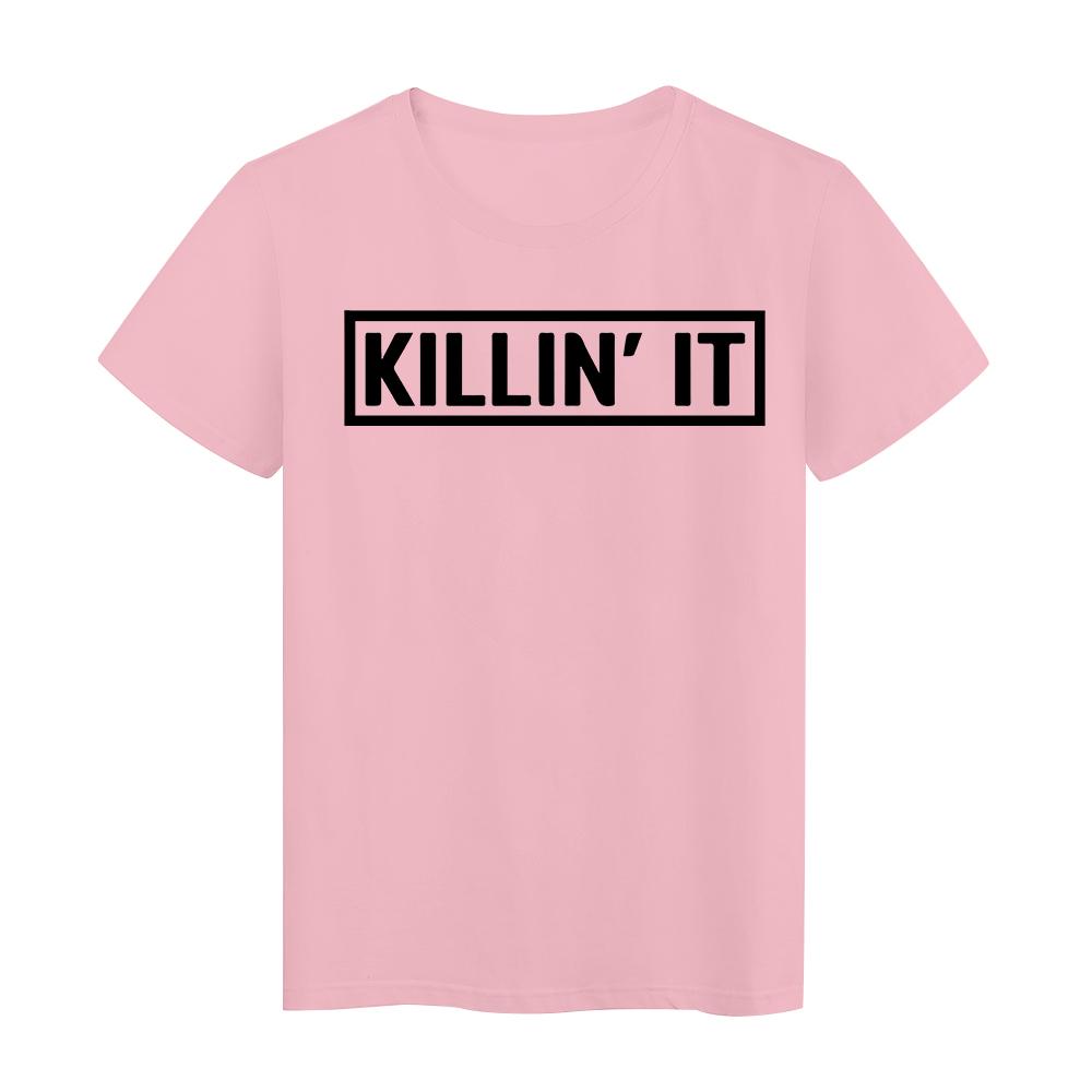 Hip Hop Beautiful Style Summer T Shirt Women Black Kiilin It Letter Graphic Printed Short Sleeve