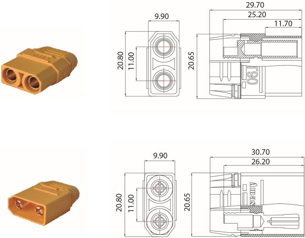 5 Pairs XT90H Male-Female Connectors with Anti-Slip Housing | High Quality for RC Lipo Batteries | Secure Wire Guard, Ideal for RC Modeling