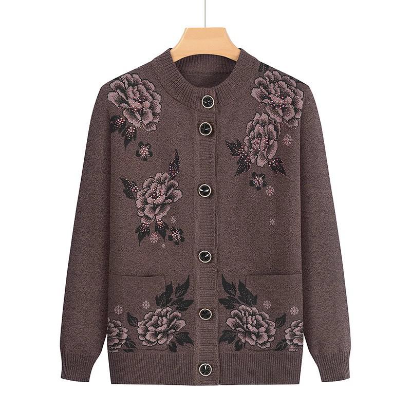 

Plus Size Velvet Warm Coat for Elderly Women - Autumn/Winter Cardigan for Grandma 4XL (125-140 jin)