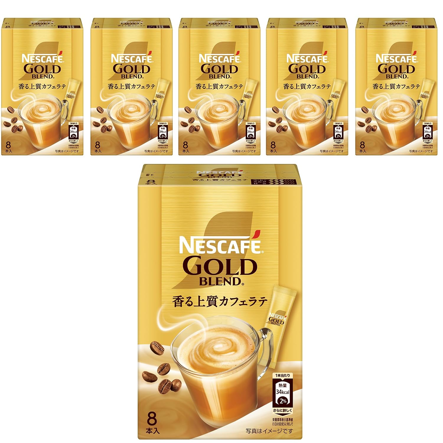Nescafe Gold Blend Stick Coffee 8 sticks 6 boxes individually packaged cafe latte au lait instant