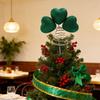 Patricks Day Shamrock Tree Toppers Ornament for Festival Holiday Atmosphere Durable Polyester Materials Tree Accessory
