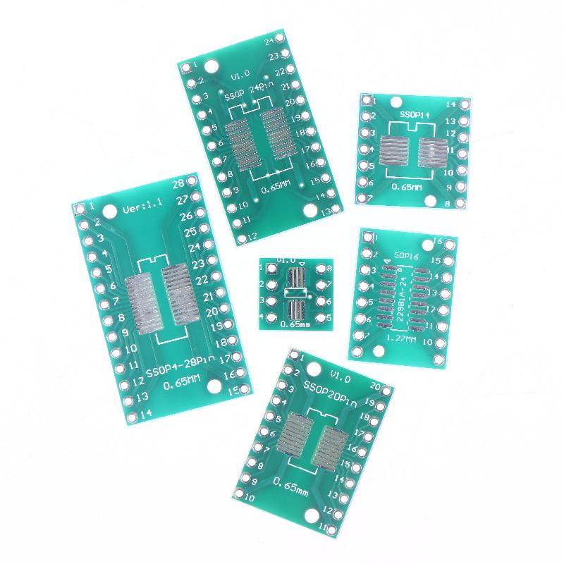 Hot Sale 30/35Pcs SOP24 SOP8 SOP14 SOP16 SOP20 SOP28 SMD Turn To DIP Adapter Converter Plate SOP 8 14 16 20 24 28 PCB Board Kit