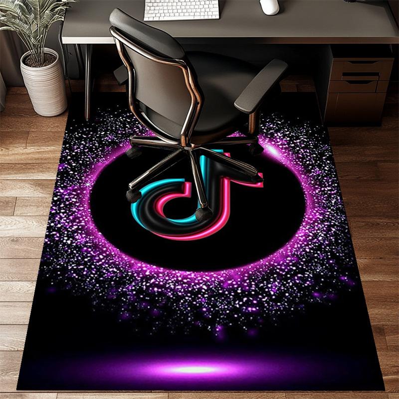 Tiktok Logo Design Rug Game Carpet, Floor Mat for Bedroom Living Room Entryway Rug, Home Decor Idea Gift for Christmas Birthday