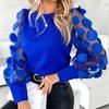 EastRogue Moda Donna Casual Autunno Colore Solido Stampa Manica Lunga Girocollo Ampia Bluse & Camicie