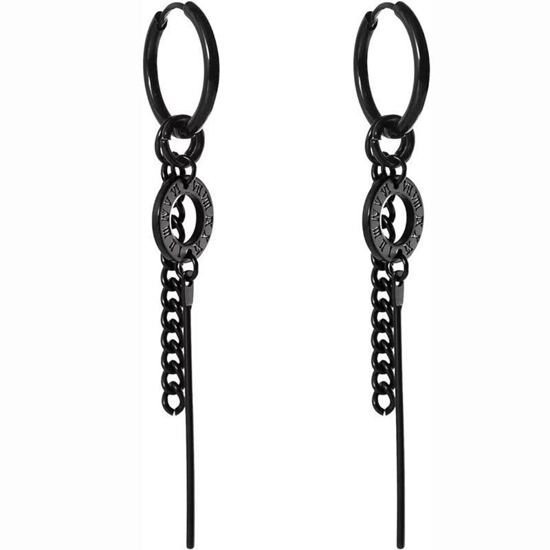 Personalized Chain One-word Long Earrings, Earrings, Titanium Steel Studs.