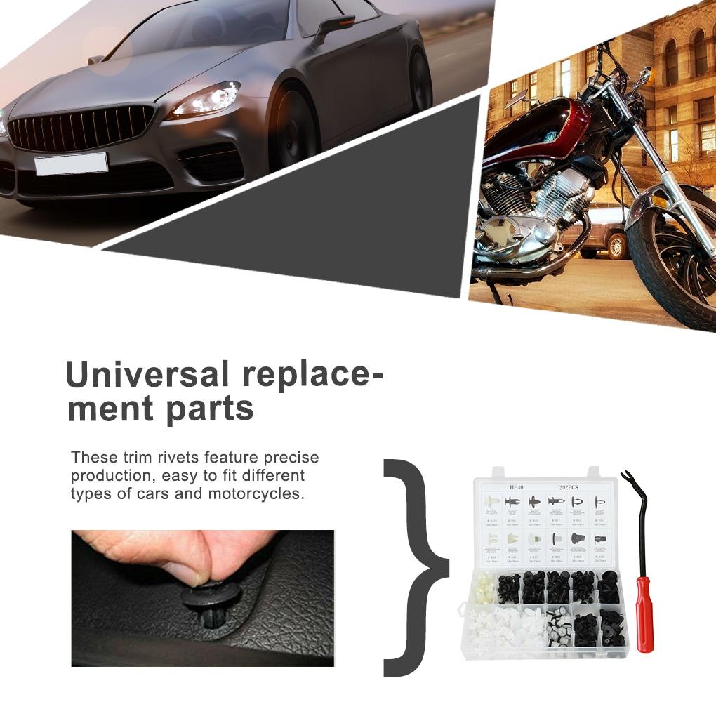 292Pieces Auto Car Body Push Pin Rivet Fasteners Trim Bumper Panel Retainer