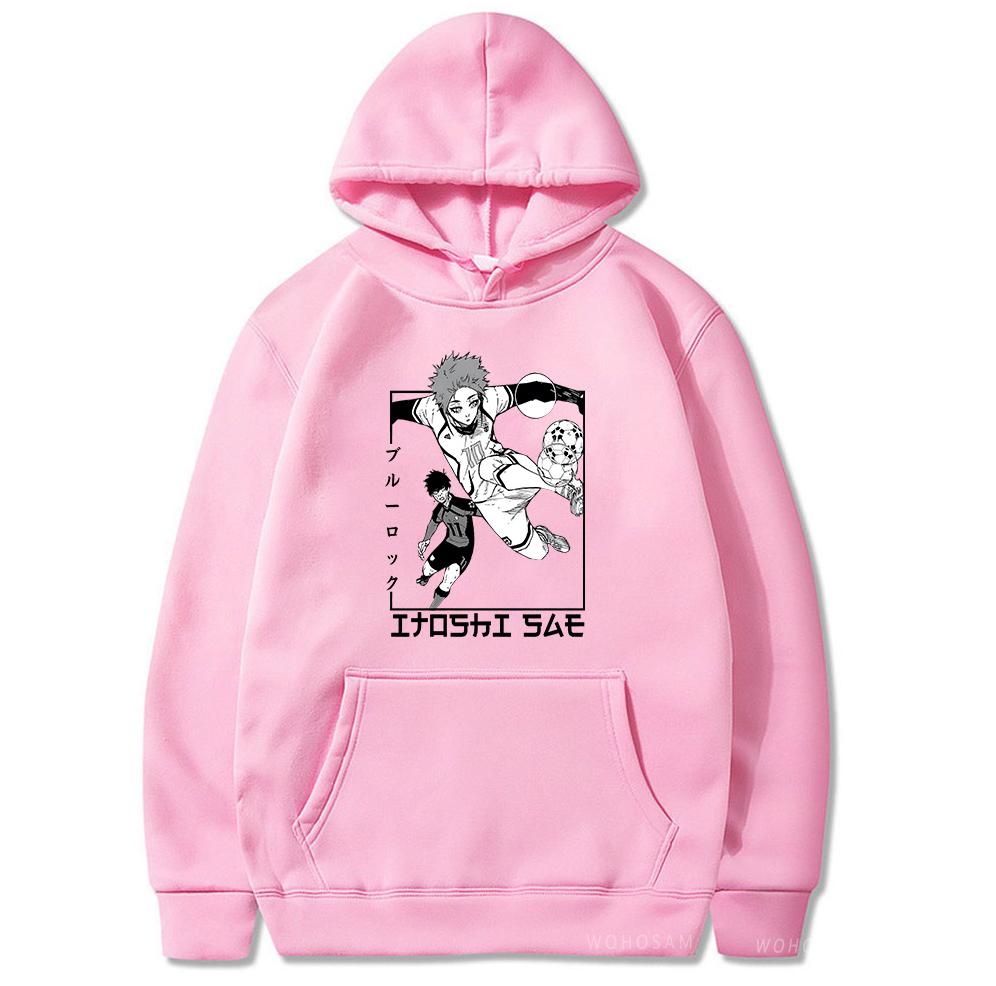 Herbst Winter Langarm Kapuzenpullover Manga BLUE LOCK Itoshi Sae Hoodies Herren Damen Lässig Locker Anime Street Hoody