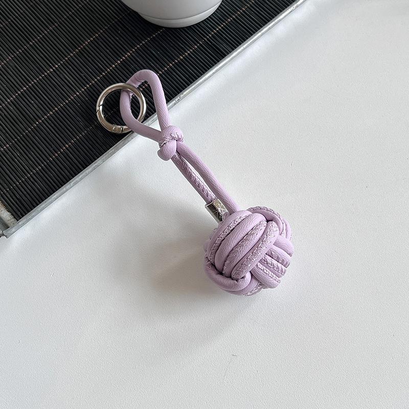 Elegant Ball Keychain Versatile Leather Phone Lanyard Bag Charms Pendant Car Key Ring Backpack Decoration Accessories Gifts