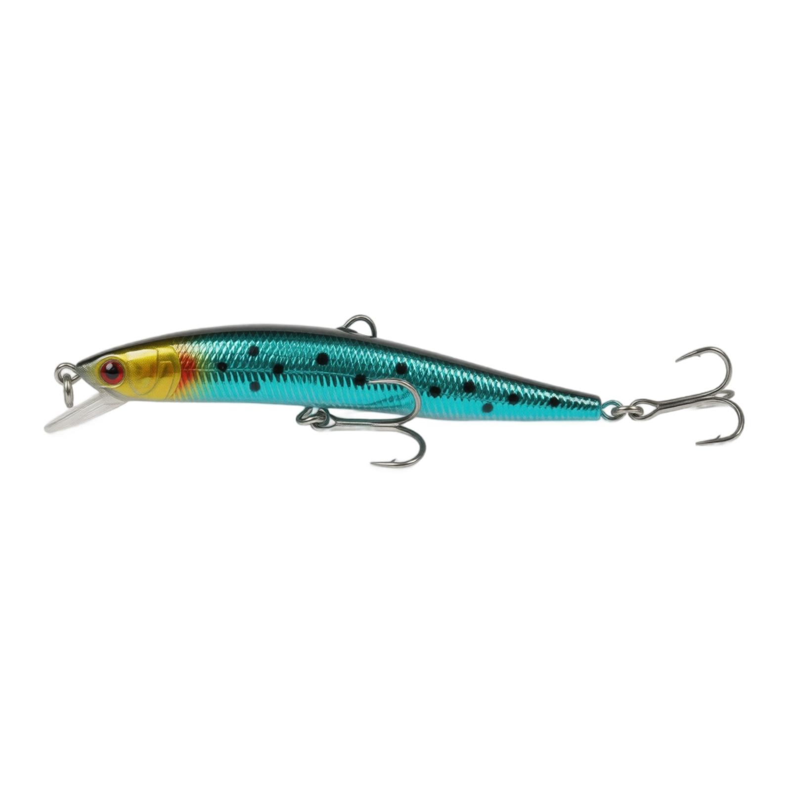 

Fishing Lure Hard Bait Artificial Minnow Lure with Treble Hooks for Freshwater and Saltwater Fishing Tackle one size