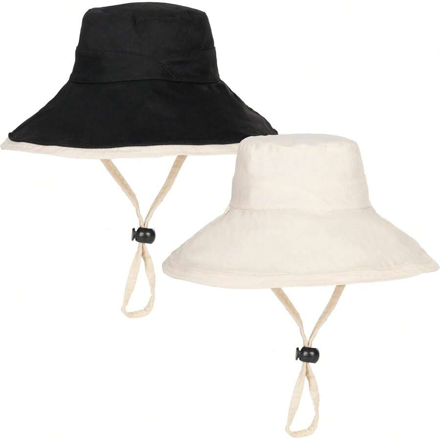 Womens Wide Brim Reversible Sun Hat Beach Cap Packable