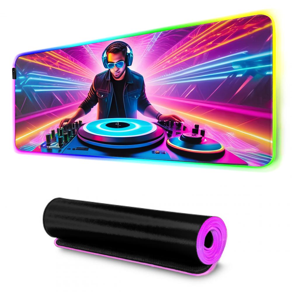 Musik DJ Mauspads RGB Gaming-Mauspads Große LED-Pads PC-Schreibtischmatten Leuchtende Mauspads Große Tastaturmatten Tischteppich mit Hintergrundbeleuchtung