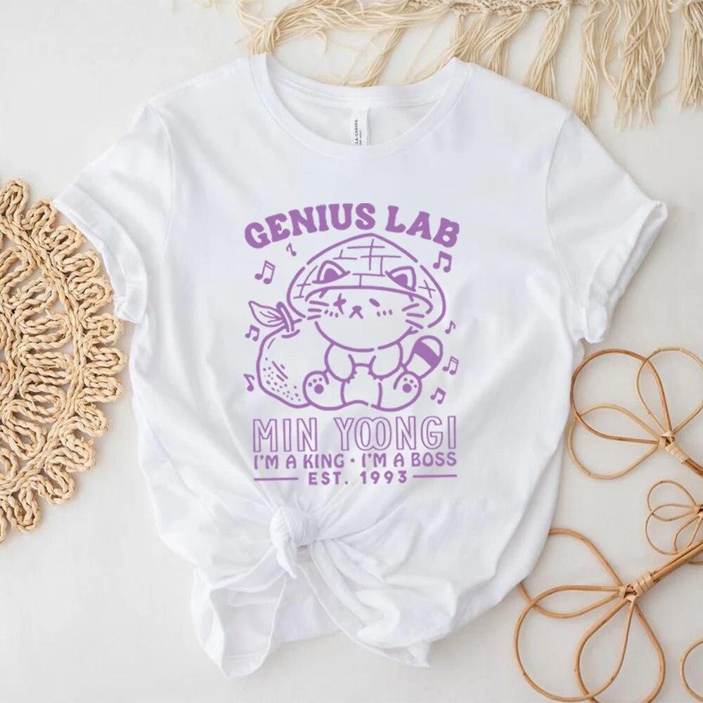 

Kawaii модная рубашка Kpop, милые рубашки Min Yoongi, графические футболки, футболка Agust D, футболка из Южной Кореи, унисекс, повседневные топы с короткими рукавами