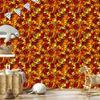 Stained Glass Wallpaper Gold, Orange, Red and Rust 50x1000