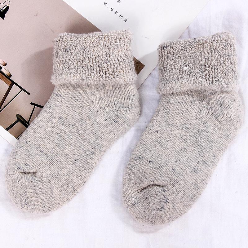 Thickened Terry Wool Socks for Boys and Girls: Warm, Loose-Mouth Design for Autumn and Winter.