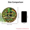 St. Patrick's Day Pot of Gold Welcome Wooden Sign, Round Front Door Decor, Lucky Clover & Rainbow Wall Hanging - Ideal for St. Paddy's Day