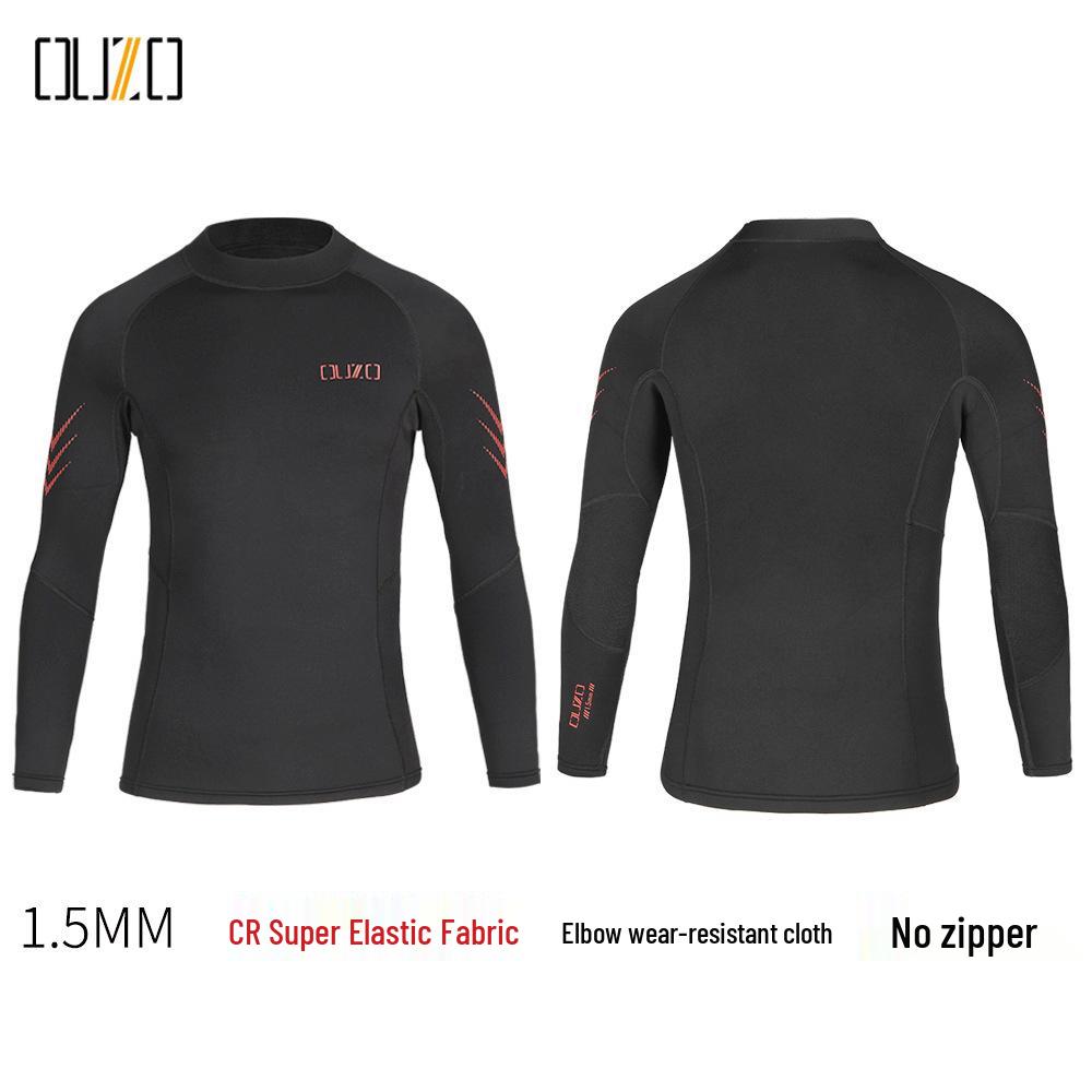 1.5mm OUZO Scuba Diving Suit Set - Unisex Long Sleeve, Cold & Sun Protection, Two-Piece for Surfing & Diving