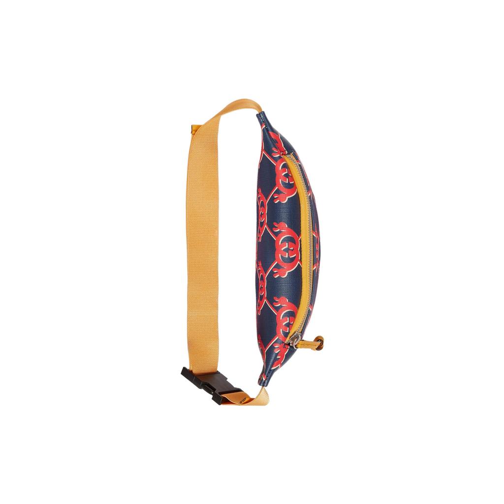 Gucci Gg Snail Print Zipper Canvas Shoulder Crossbody Waist Chest Bag Kids Bags Blue Red 502095-FABBH-4074