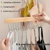 1pc Solid Wood Hanger 8 Hooks, Hook Hanger Underwear with Storage Artifact, Clothing Hanger, Clothing Storage Rack Saves Space 360 Degree Rotation