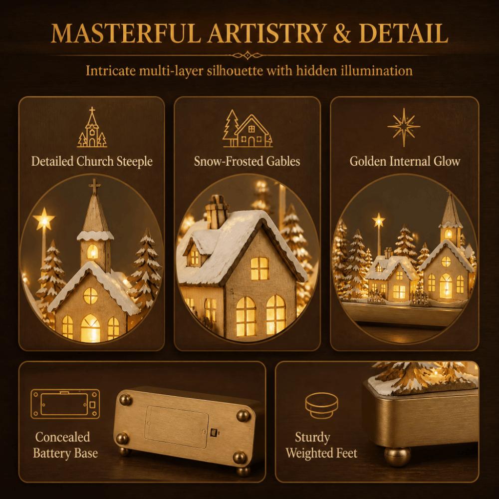 Lighted Christmas Village Mini Christmas Figurine Lighted Christmas House  Home Decor