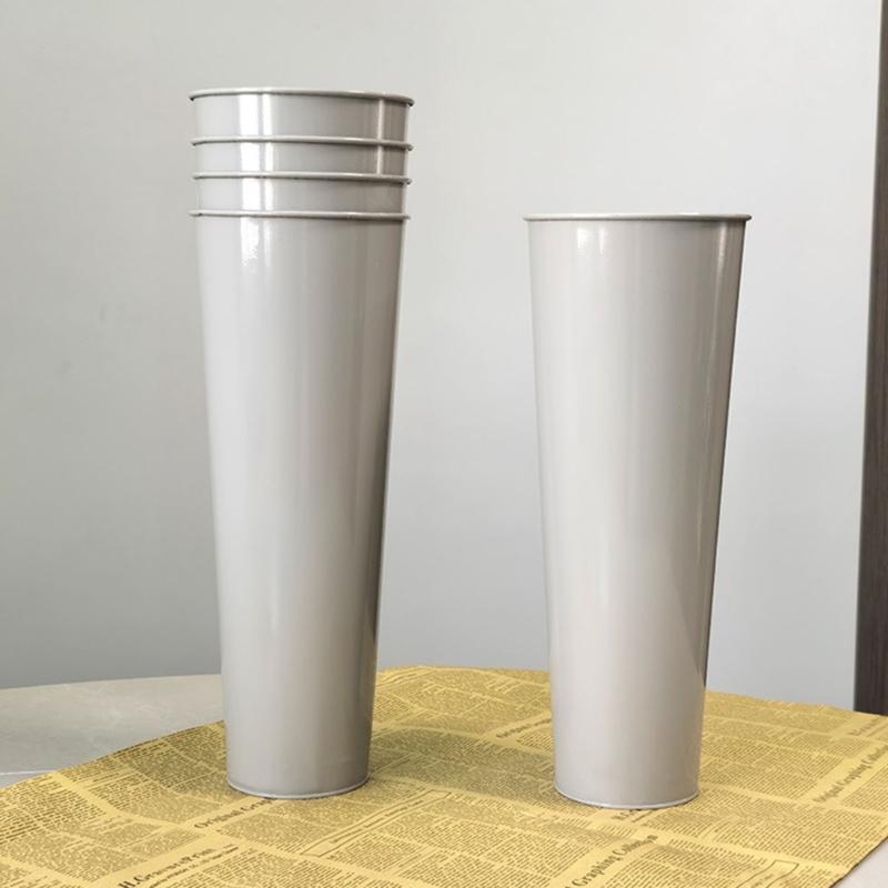 2Pcs Large Metal Vases Farmhouse French Flower Bucket Vases for Cut Flowers Wedding Table Centerpiece Home Decorations