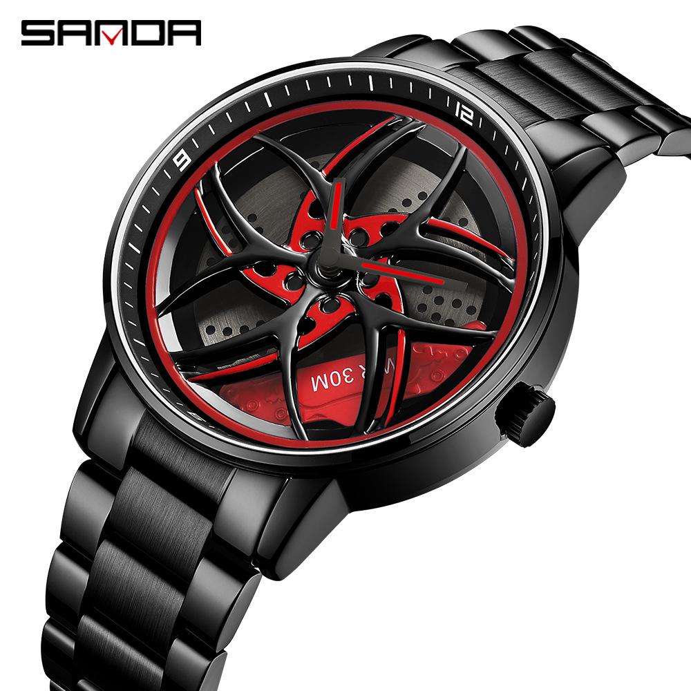 Sanda Meilleure Vente 1088 Montre pour Adolescent: Personnalisé, Cadran Rotatif 3D, Tendance, Quartz Étanche.